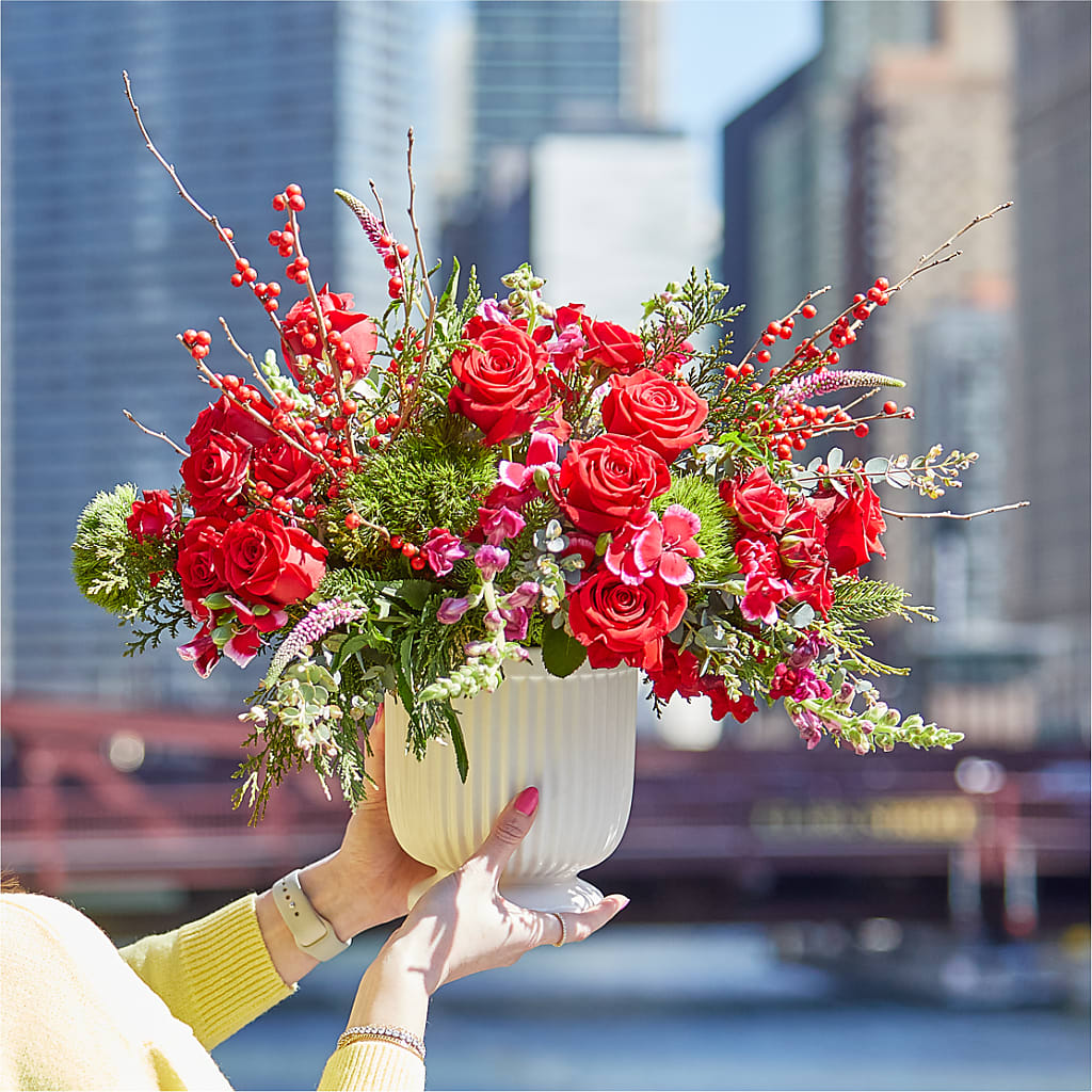 Big Red Bow Bouquet – Willow Blooms Floral, Marlin TX