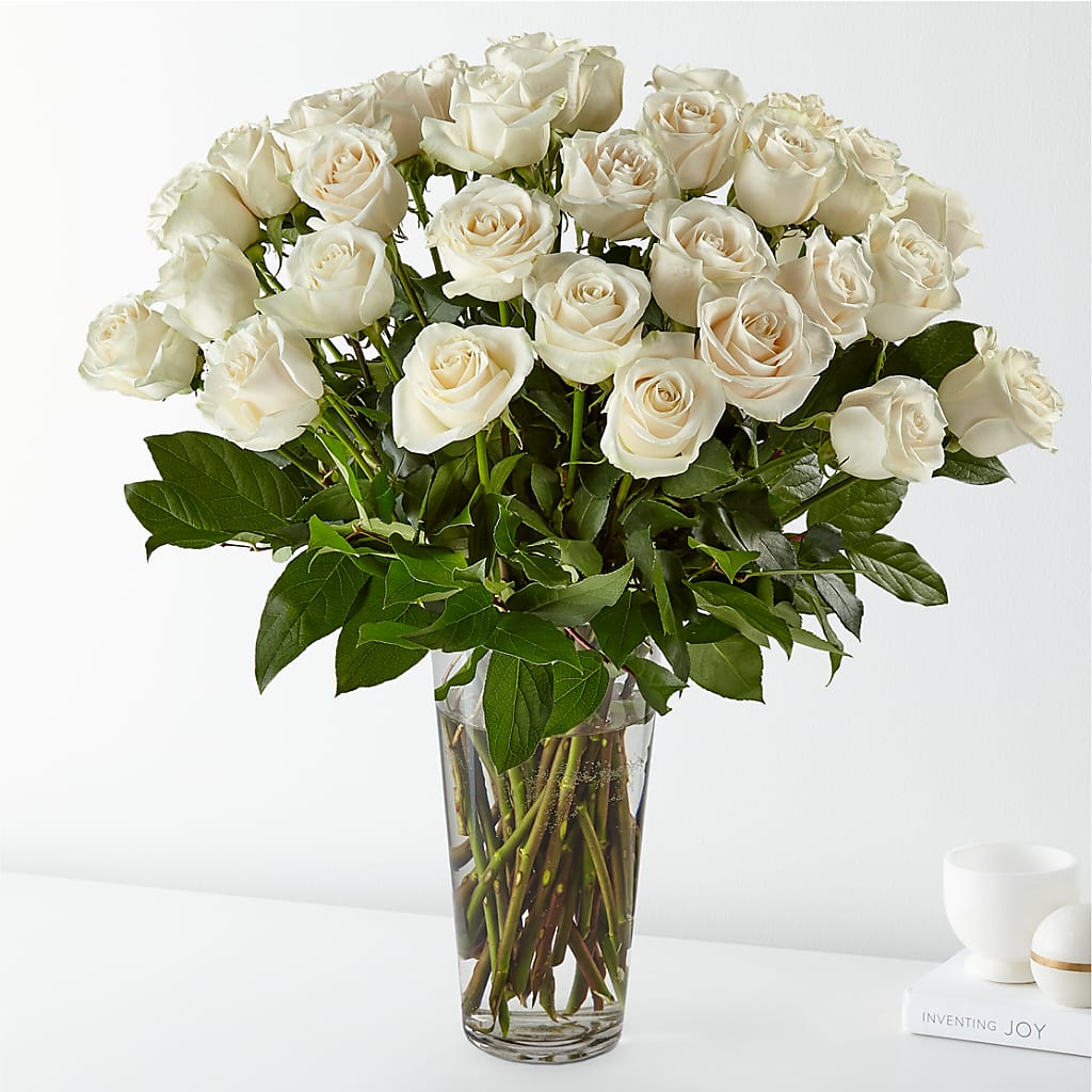 Long Stem White Rose Bouquet – Willow Blooms Floral, Marlin TX