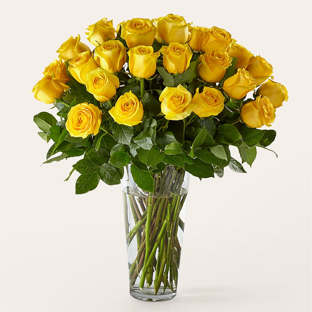 Long Stem Yellow Rose Bouquet – Willow Blooms Floral, Marlin TX