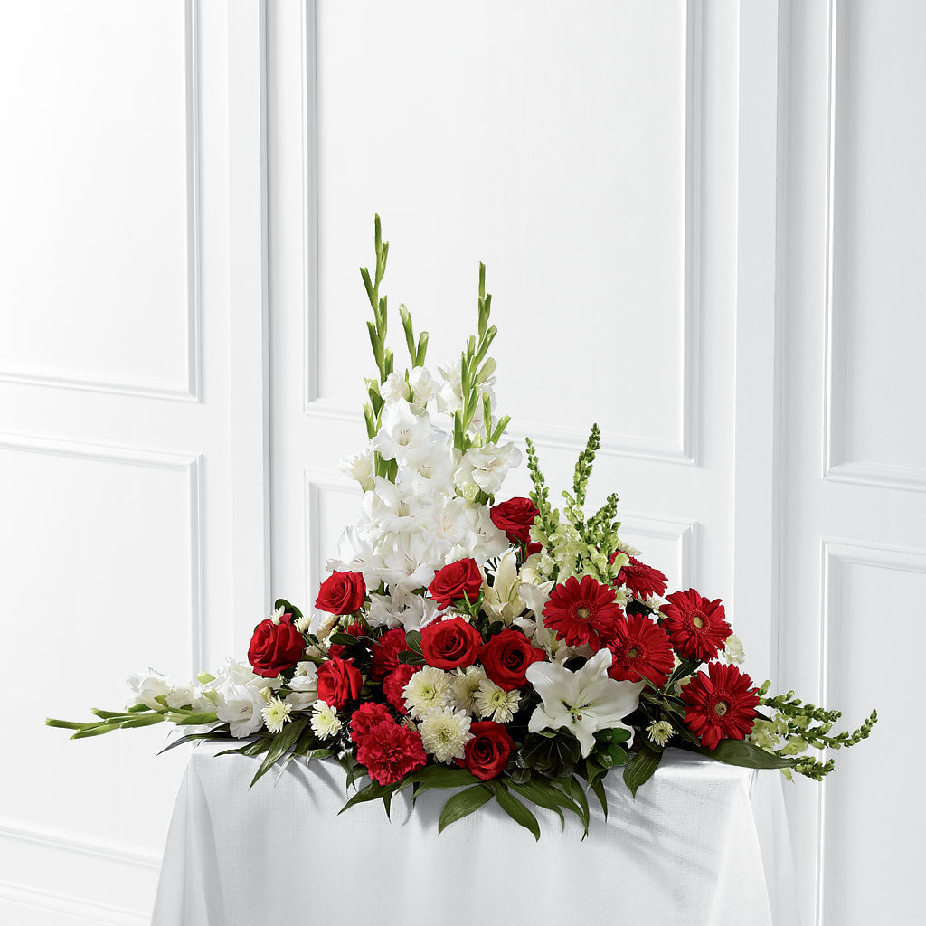 Crimson & White Arrangement – Willow Blooms Floral, Marlin TX