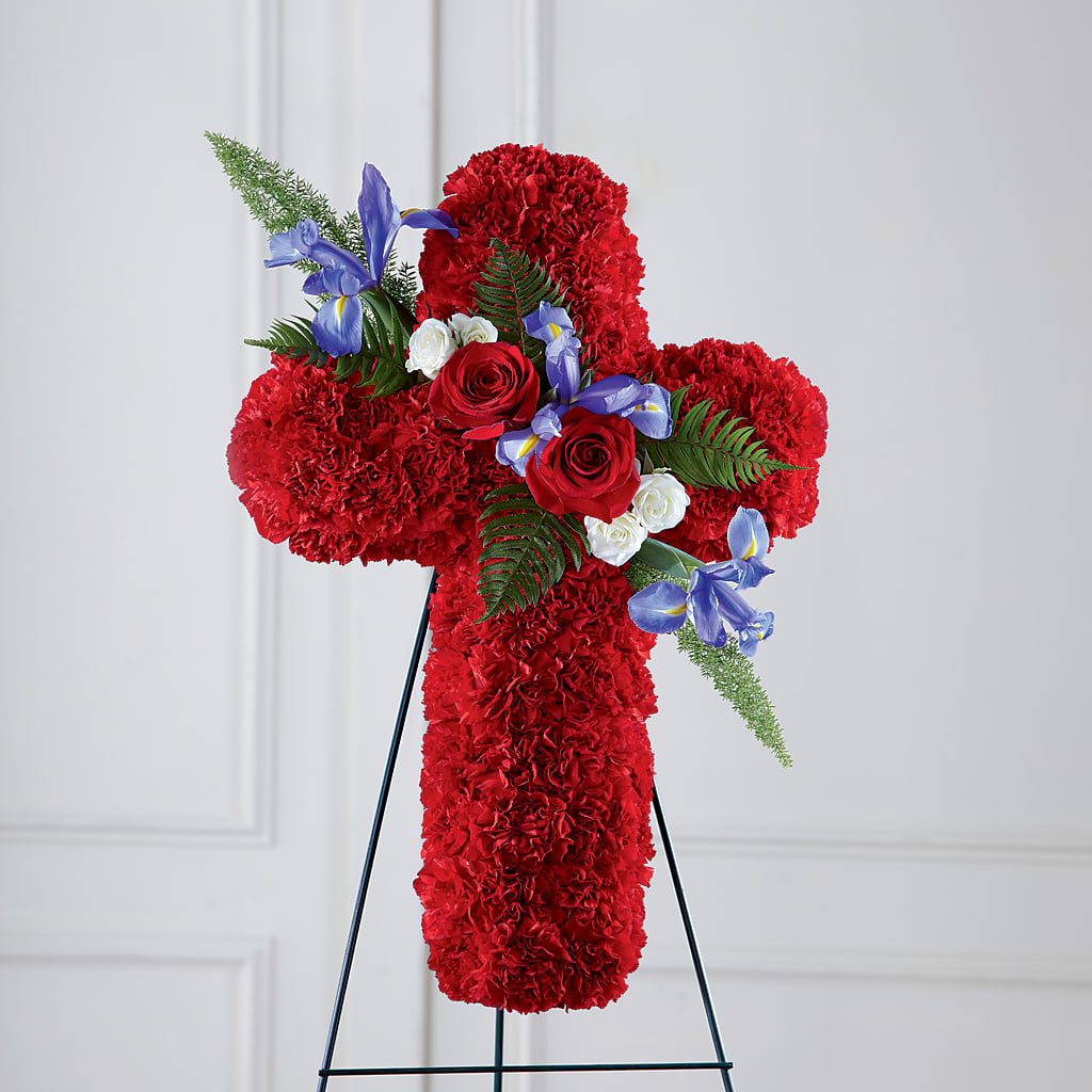 Faithful Hero Floral Cross – Willow Blooms Floral, Marlin TX