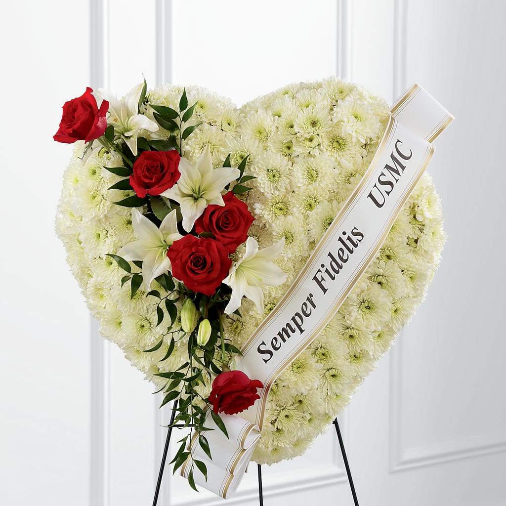 Heartfelt Hero Standing Heart – Willow Blooms Floral, Marlin TX