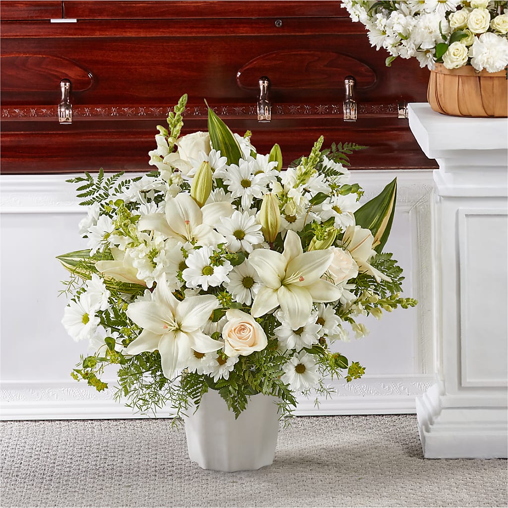 Thoughts of Tranquility Floor Basket – Willow Blooms Floral, Marlin TX