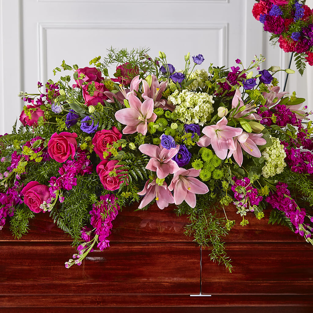Radiant Tribute Casket Spray – Willow Blooms Floral, Marlin TX