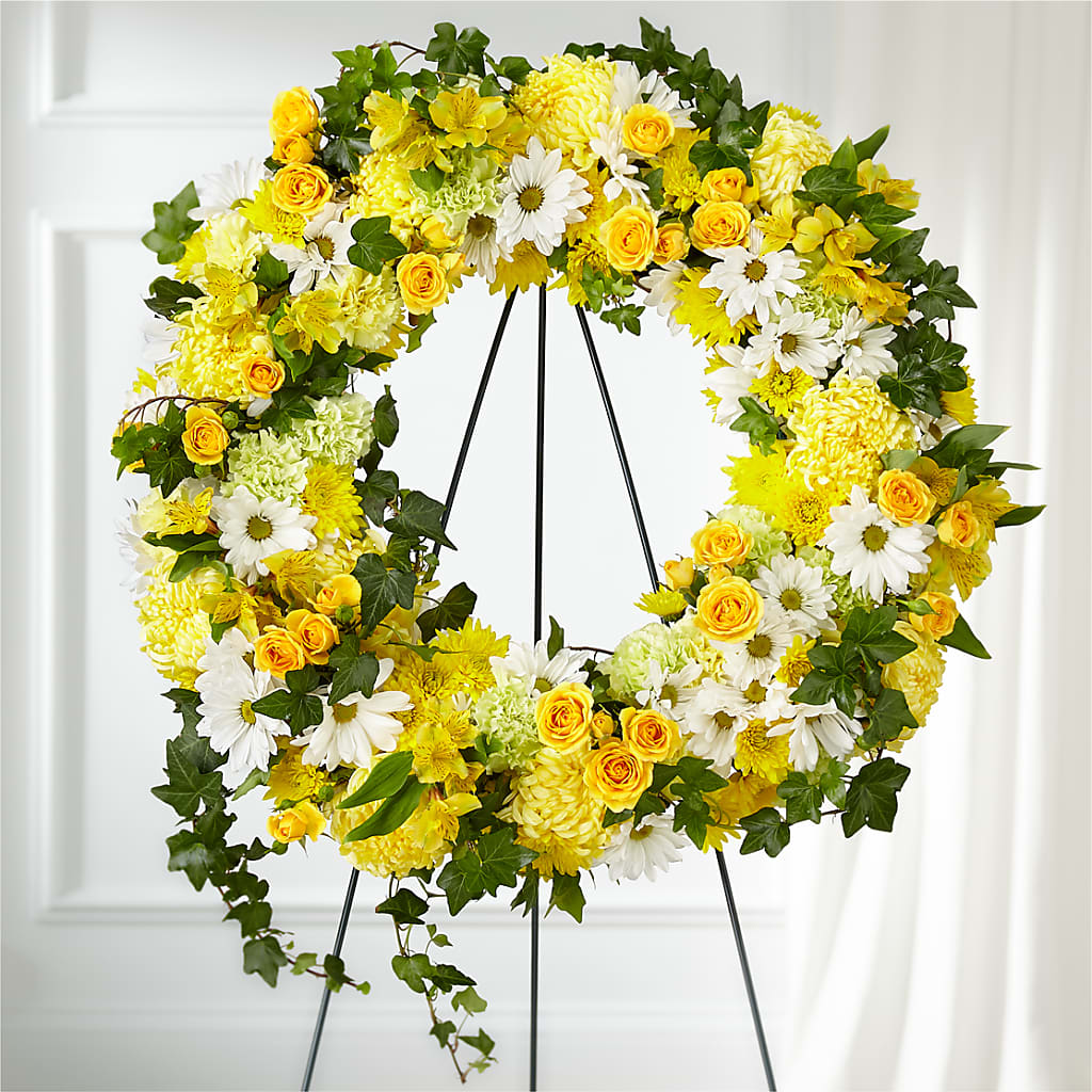 Golden Remembrance Wreath – Willow Blooms Floral, Marlin TX