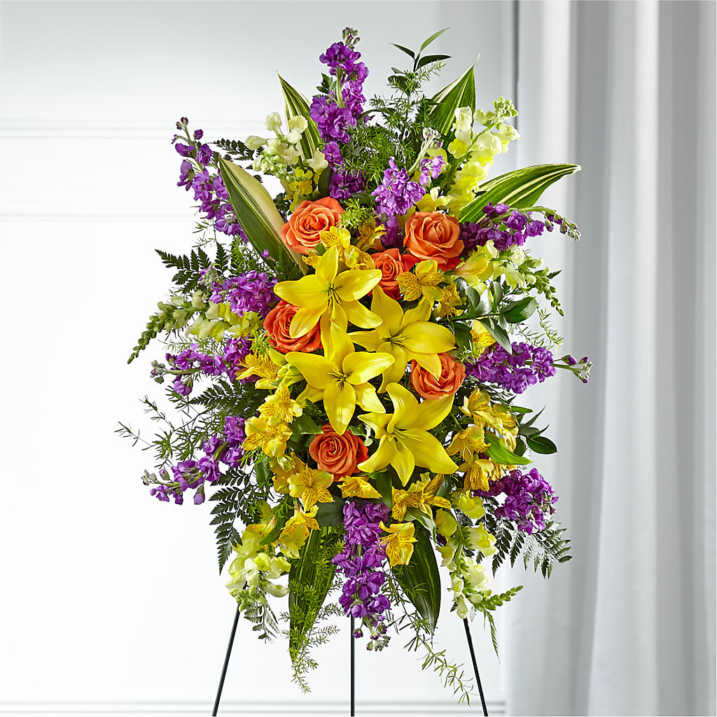Thoughtful Prayers Standing Spray – Willow Blooms Floral, Marlin TX
