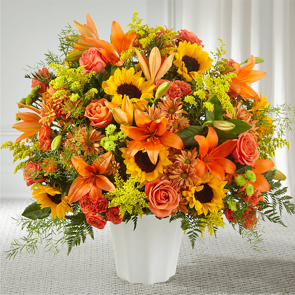 Harvest Thoughts Floor Basket – Willow Blooms Floral, Marlin TX