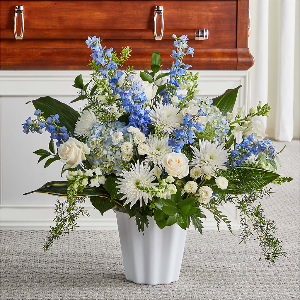 Everlasting Memories Floor Basket – Willow Blooms Floral, Marlin TX