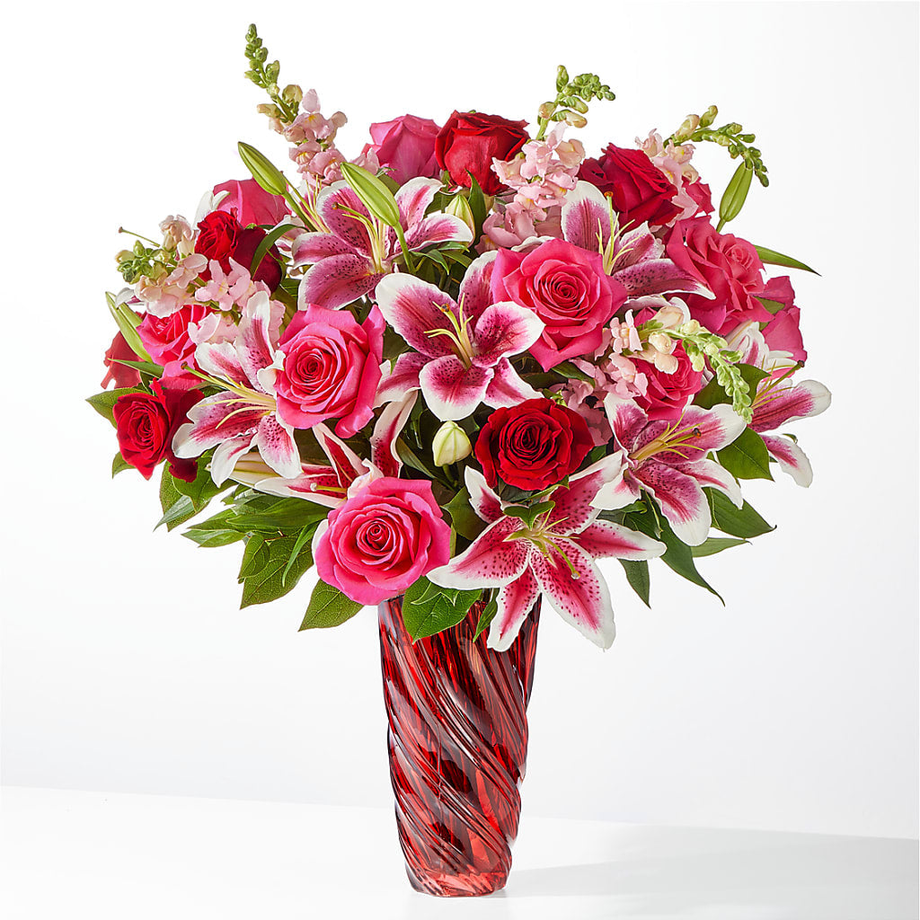 Always You Bouquet with Luxe Swirl Vase – Willow Blooms Floral, Marlin TX