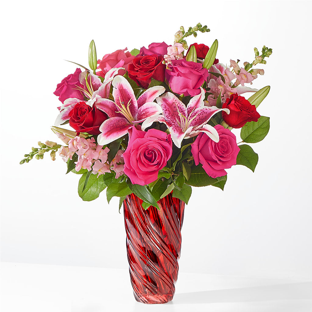 Always You Bouquet with Luxe Swirl Vase – Willow Blooms Floral, Marlin TX