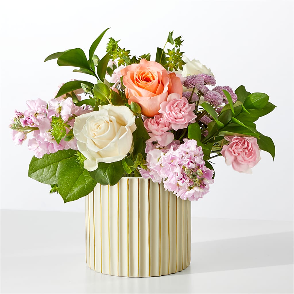 French Market Bouquet with Ivory Vase – Willow Blooms Floral, Marlin TX