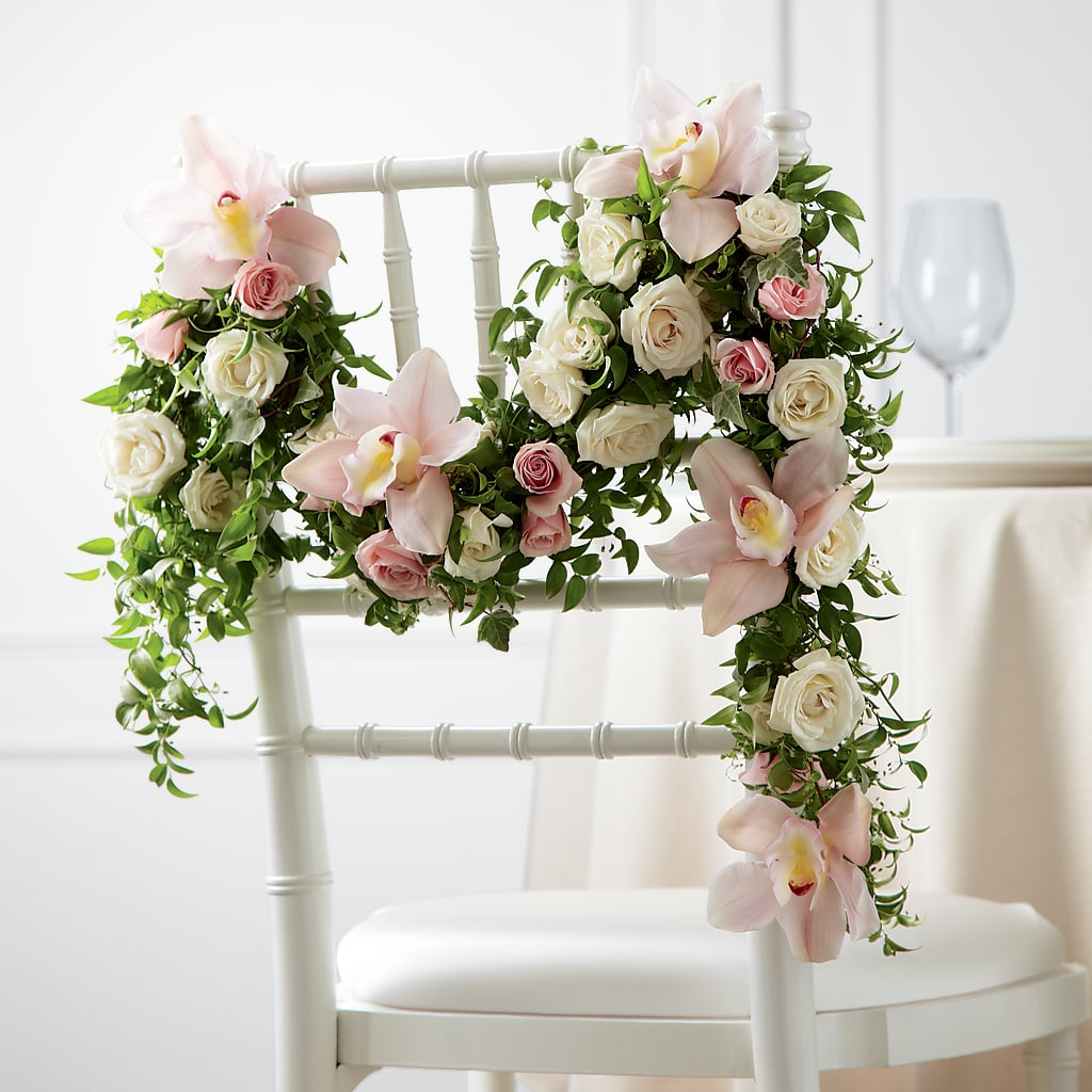 Orchid Rose Chair Décor – Willow Blooms Floral, Marlin TX