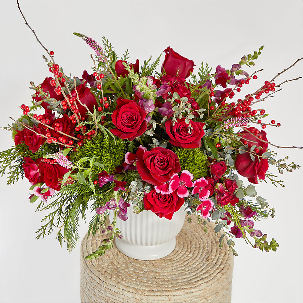 Big Red Bow Bouquet –  Willow Blooms Floral, Marlin TX