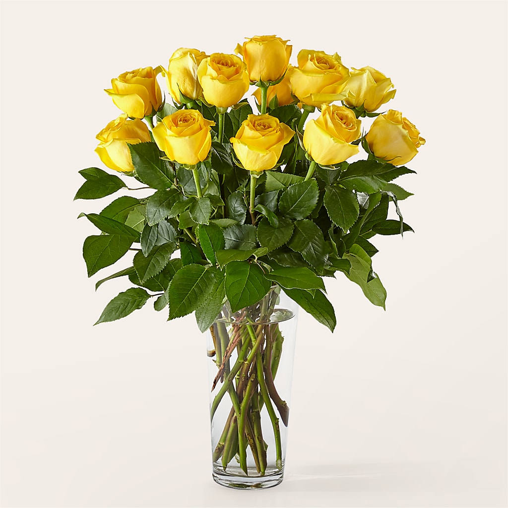 Long Stem Yellow Rose Bouquet –  Willow Blooms Floral, Marlin TX