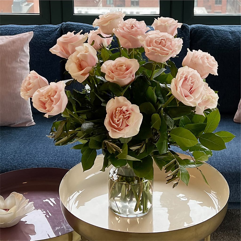 Long Stem Pink Rose Bouquet –  Willow Blooms Floral, Marlin TX