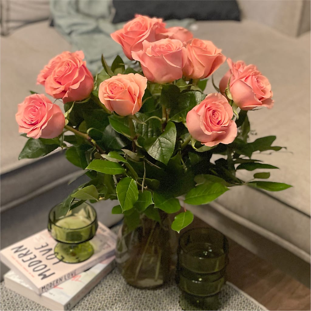 Long Stem Pink Rose Bouquet –  Willow Blooms Floral, Marlin TX