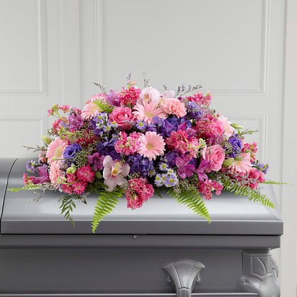 Glorious Garden Casket Spray –  Willow Blooms Floral, Marlin TX