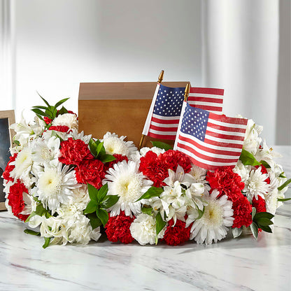 Spirit of Patriotism Cremation Adornment –  Willow Blooms Floral, Marlin TX