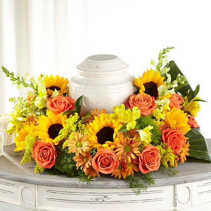 Faithful Sunflower Cremation Adornment –  Willow Blooms Floral, Marlin TX