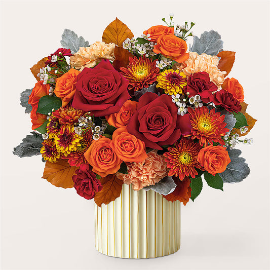 Merlot Bouquet with Ivory Vase –  Willow Blooms Floral, Marlin TX