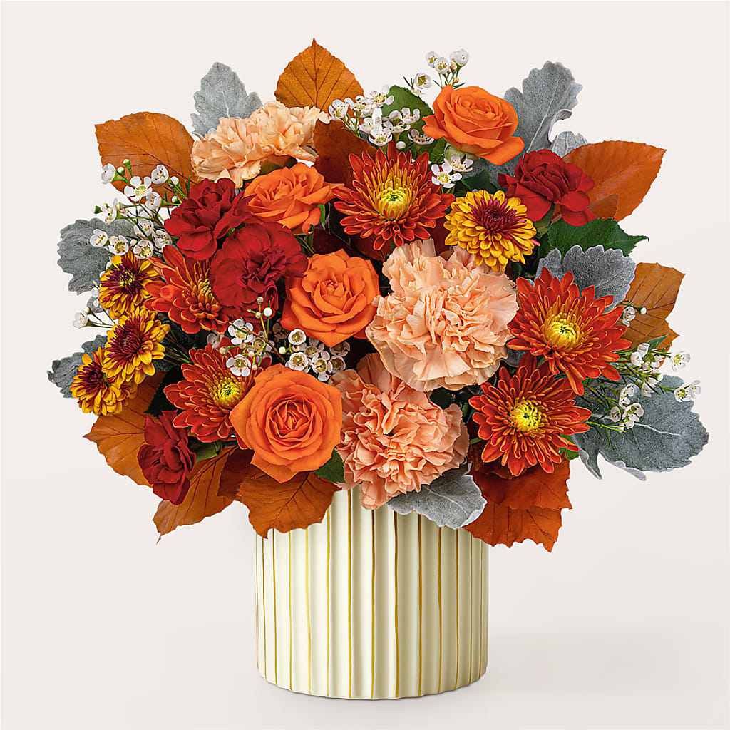 Merlot Bouquet with Ivory Vase –  Willow Blooms Floral, Marlin TX