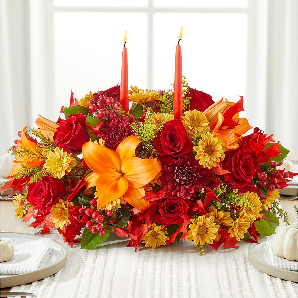 Autumn's Embrace Centerpiece –  Willow Blooms Floral, Marlin TX