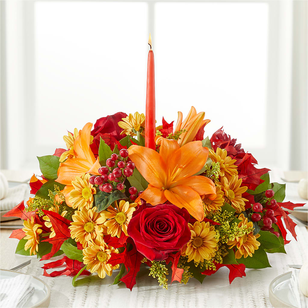 Autumn's Embrace Centerpiece –  Willow Blooms Floral, Marlin TX
