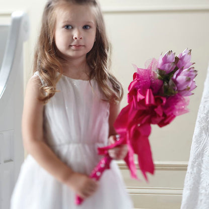Sparkle Pink Flower Girl Bouquet –  Willow Blooms Floral, Marlin TX